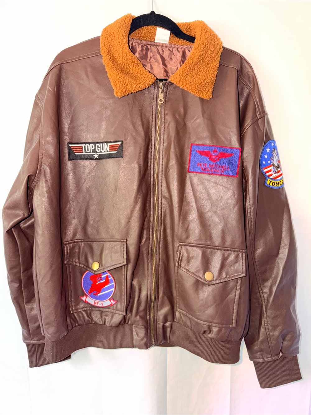 Top Gun Pete Mitchell “Maverick” Costume Brown Bomber
